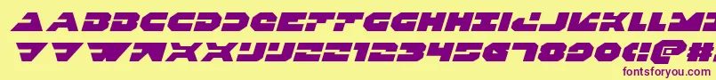 Triggermanexpandital Font – Purple Fonts on Yellow Background