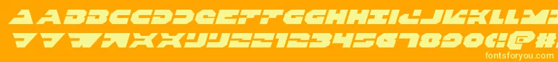 Triggermanexpandital Font – Yellow Fonts on Orange Background