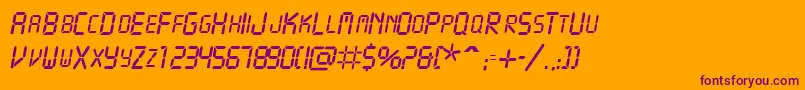 VcrscapssskItalic Font – Purple Fonts on Orange Background