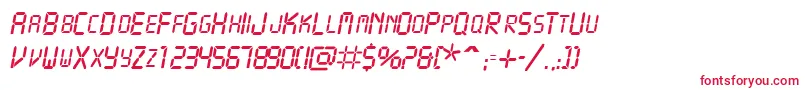 フォントVcrscapssskItalic – 白い背景に赤い文字