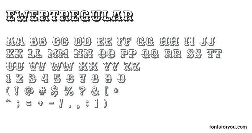 Шрифт EwertRegular – алфавит, цифры, специальные символы