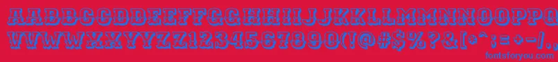 EwertRegular Font – Blue Fonts on Red Background