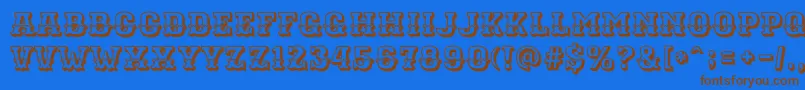EwertRegular Font – Brown Fonts on Blue Background