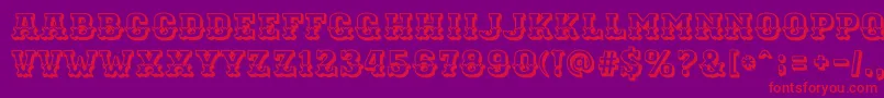 EwertRegular Font – Red Fonts on Purple Background