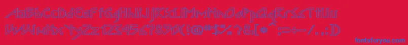 InkabodLargeHollow Font – Blue Fonts on Red Background