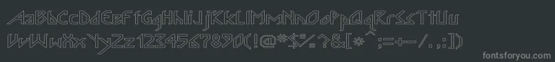 フォントInkabodLargeHollow – 黒い背景に灰色の文字