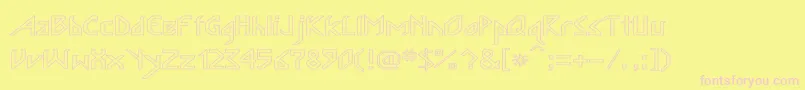 InkabodLargeHollow Font – Pink Fonts on Yellow Background