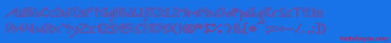 InkabodLargeHollow-Schriftart – Rote Schriften auf blauem Hintergrund