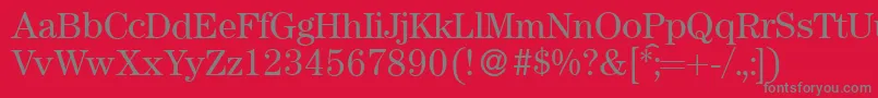 ModerncenturyRegular Font – Gray Fonts on Red Background