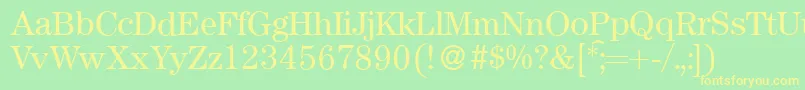 ModerncenturyRegular Font – Yellow Fonts on Green Background