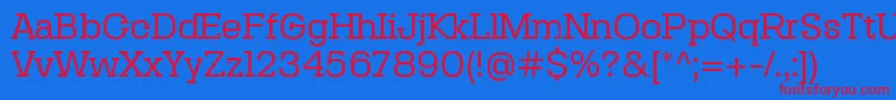 SebslabRegular-fontti – punaiset fontit sinisellä taustalla