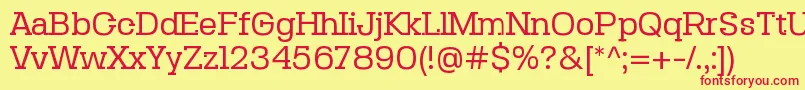 SebslabRegular Font – Red Fonts on Yellow Background