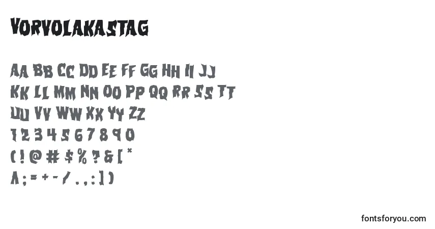 Шрифт Vorvolakastag – алфавит, цифры, специальные символы