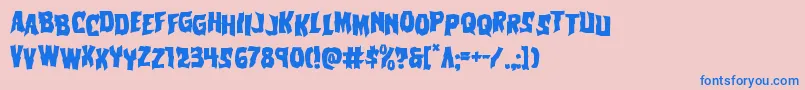 Czcionka Vorvolakastag – niebieskie czcionki na różowym tle