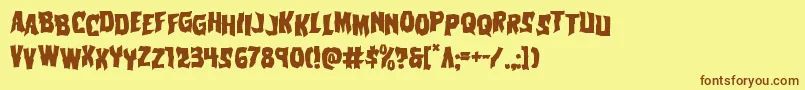 Vorvolakastag Font – Brown Fonts on Yellow Background