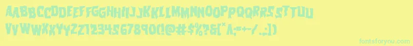 Vorvolakastag Font – Green Fonts on Yellow Background