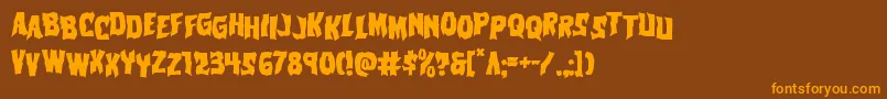 Czcionka Vorvolakastag – pomarańczowe czcionki na brązowym tle