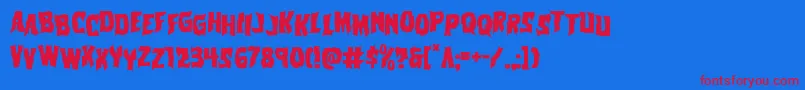 Vorvolakastag Font – Red Fonts on Blue Background