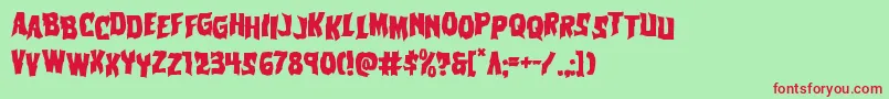 Vorvolakastag Font – Red Fonts on Green Background