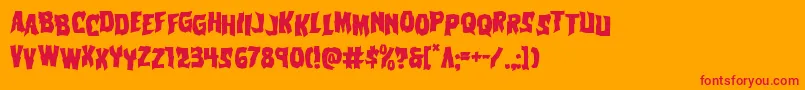 Vorvolakastag Font – Red Fonts on Orange Background
