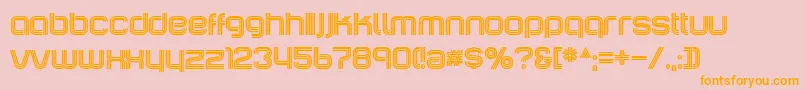 IncopinsClustersB-Schriftart – Orangefarbene Schriften auf rosa Hintergrund