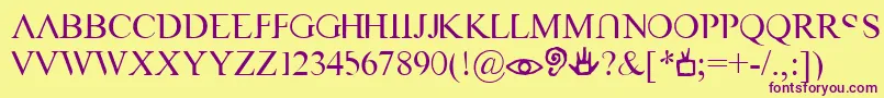 VastNaked Font – Purple Fonts on Yellow Background