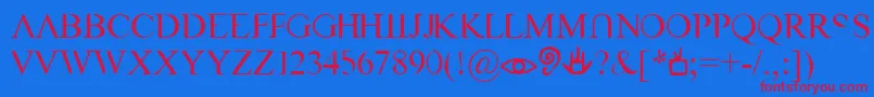 VastNaked Font – Red Fonts on Blue Background