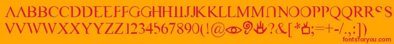 フォントVastNaked – オレンジの背景に赤い文字