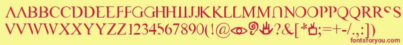 VastNaked Font – Red Fonts on Yellow Background