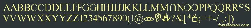 VastNaked Font – Yellow Fonts on Black Background
