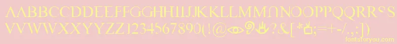VastNaked Font – Yellow Fonts on Pink Background