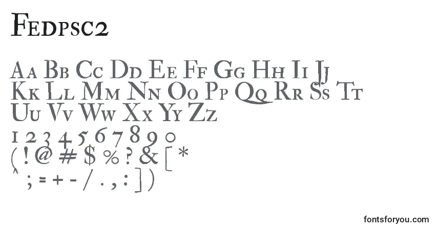 Schriftart Fedpsc2 – Alphabet, Zahlen, spezielle Symbole