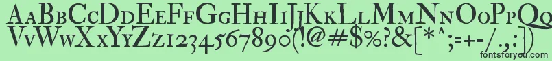 フォントFedpsc2 – 緑の背景に黒い文字