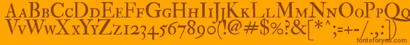 Fedpsc2 Font – Brown Fonts on Orange Background