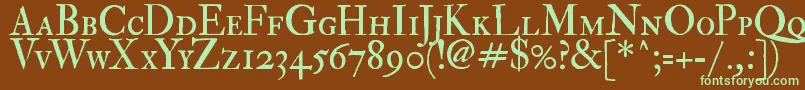 Шрифт Fedpsc2 – зелёные шрифты на коричневом фоне