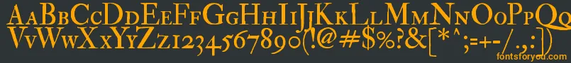 フォントFedpsc2 – 黒い背景にオレンジの文字