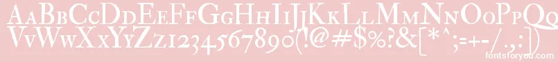 Fedpsc2-Schriftart – Weiße Schriften auf rosa Hintergrund