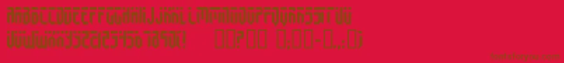 フォントFedyral3 – 赤い背景に茶色の文字