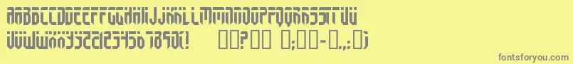 フォントFedyral3 – 黄色の背景に灰色の文字