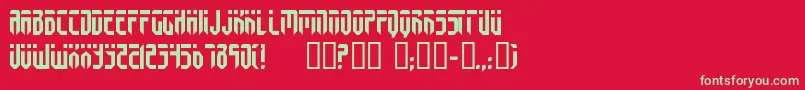 フォントFedyral3 – 赤い背景に緑の文字