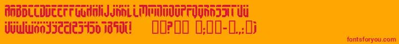 フォントFedyral3 – オレンジの背景に赤い文字