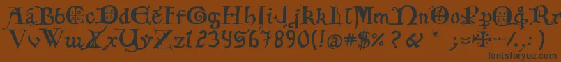 12thCenturyCaps Font – Black Fonts on Brown Background