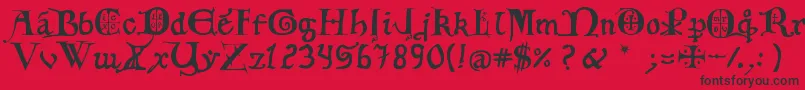 12thCenturyCaps Font – Black Fonts on Red Background