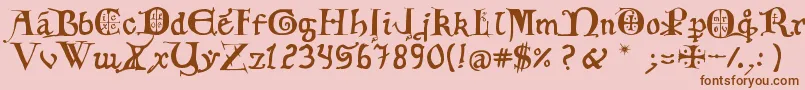 12thCenturyCaps Font – Brown Fonts on Pink Background