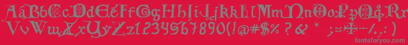 12thCenturyCaps Font – Gray Fonts on Red Background