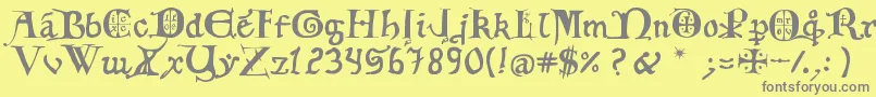 Czcionka 12thCenturyCaps – szare czcionki na żółtym tle