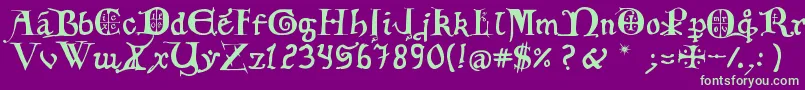 12thCenturyCaps Font – Green Fonts on Purple Background