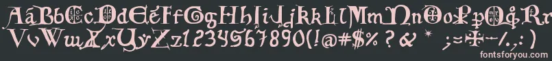 12thCenturyCaps Font – Pink Fonts on Black Background