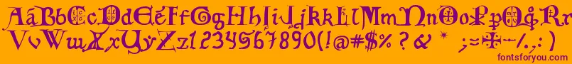 12thCenturyCaps Font – Purple Fonts on Orange Background