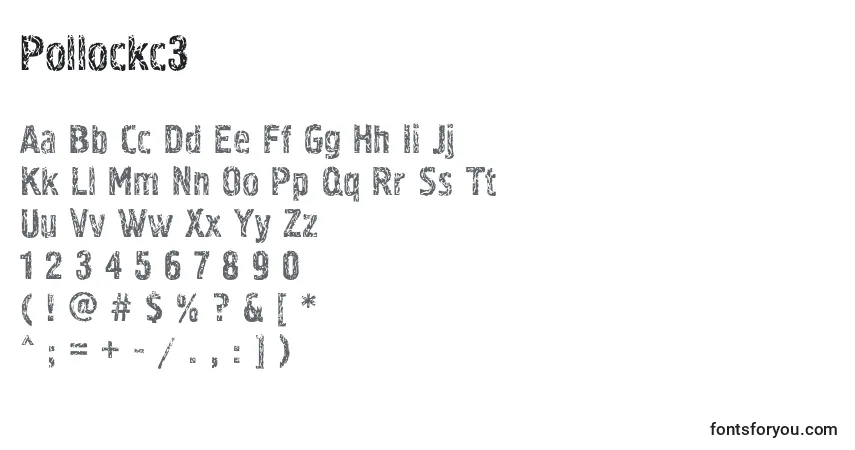 Schriftart Pollockc3 – Alphabet, Zahlen, spezielle Symbole